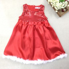 Xmas Sale Wow Baby Girls Christmas Outfit Party Red Dress Sequin 1-5 Years