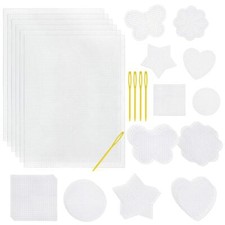 36 Pieces Mesh Plastic Canvas Sheets Kit Including 30 Pieces 6 Shapes 3 Inch ...