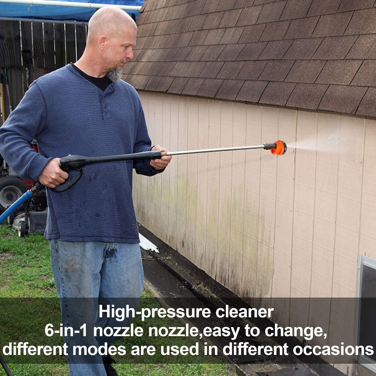 6 in 1 Spray Nozzle Adjustable 1/4" Quick Connector 4000 PSI Pressure Washer