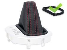 SCHALTMANSCHETTE FUR VW TOURAN DSG automatik SCHALTSACK LEDER NAHT ROT + RAHMEN