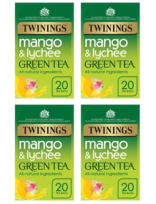 Twinings Grüner Tee mit Mango & Lychee 20 Teebeutel 4er-Pack