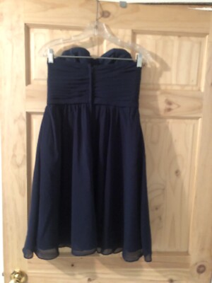 Perfect Condition Alfred Angelo Navy Short Strapless Bridesmaid Dress Size  6 | eBay