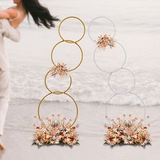 Wedding Backdrop Stand Circle and Square , Detachable 4 Tier Frame Background