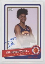 2022 Topps Chrome McDonald's All American Paper Dillon Mitchell #PA-DM Auto 15wb