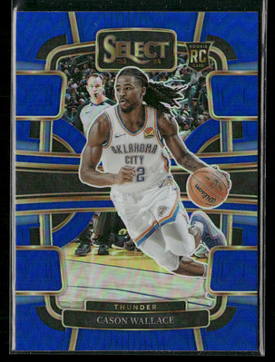 2023-24 Panini Select #88 Cason Wallace Blue Prizms RC Oklahoma City Thunder