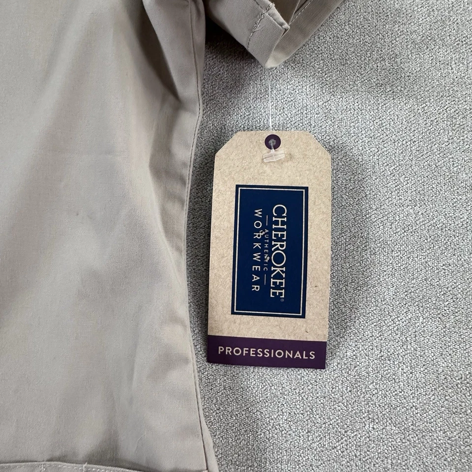 Blusa Médica Cherokee Para Mujer Ropa de Trabajo Profesionales Cuello en V Caqui Mediana Nueva con Etiquetas Foto 4 de 4