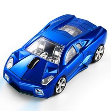 Sports Car Mouse LED Headlights 1600 DPI Wireless Car Shaped Optical Blue