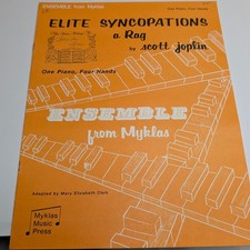 Elite Syncopations Rag Scott Joplin Piano Duet Sheet Music Four Hands F4