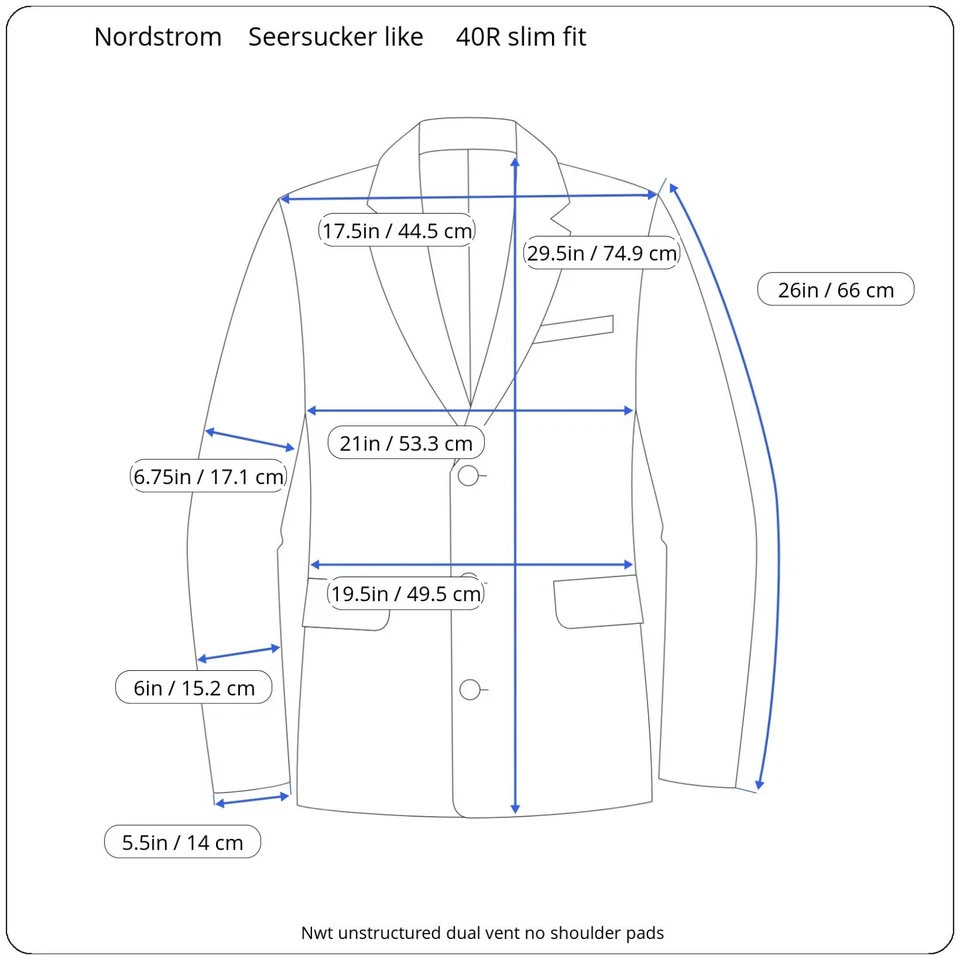 Nuevo Blazer Nordstrom Seersucker 40R Calce Ajustado Doble Ventilación Verde Gris Foto 2 de 4