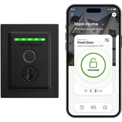 Kwikset Halo Touch Fingerprint Smart Lock Wifi Smartl  Deadbolt Matte Black READ
