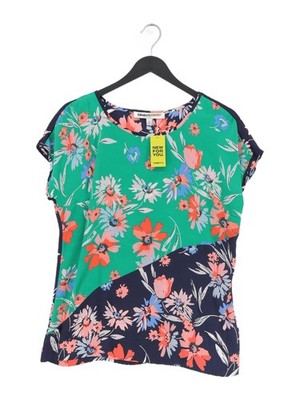 Clements Ribeiro Damen T-Shirt UK 12 Grün 100% Polyester Basic