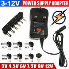 Universal AC/DC Power Supply Adaptor Plug Charger 3V 4.5V 6V 7.5V 9V 12V