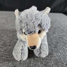 Aurora Gray Wolf Cub Plush Soft Stuffed Animal Floppy Bean Nag Toy