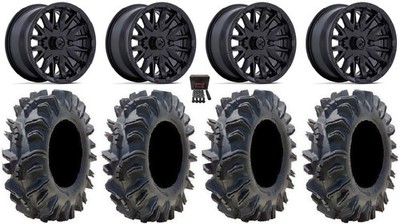 MSA Creed 14'' Wheels Black 26.5'' Terminator Tires Suzuki KingQuad