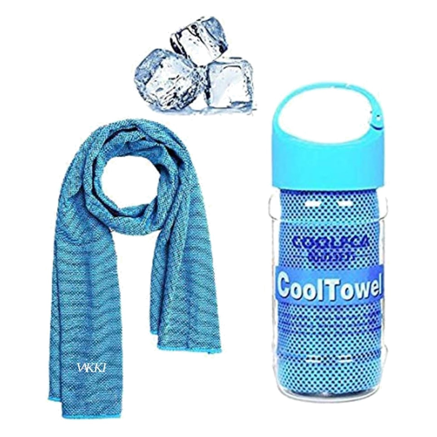 VAKKI Cooling Towel for Sports Gym Exercise 31x110cm Blue Bamboo Material
