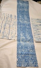 Set Of 6 Reversible Placemats And Reversible Table Runner NWOT Abstract...