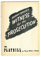Playbill Witness For The Prosecution 1956 Frances L Sullivan Patricia Jessel 