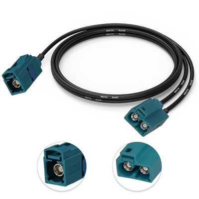 Fakra Z Female to Dual Z Female RG174 Extension Cable 1.5m/4.92ft Splitter Cord