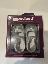 NEW TODDLER SILVER LEATHER Betty Pediped Mary Jane Shoes Sandals Sz 18-24 Months