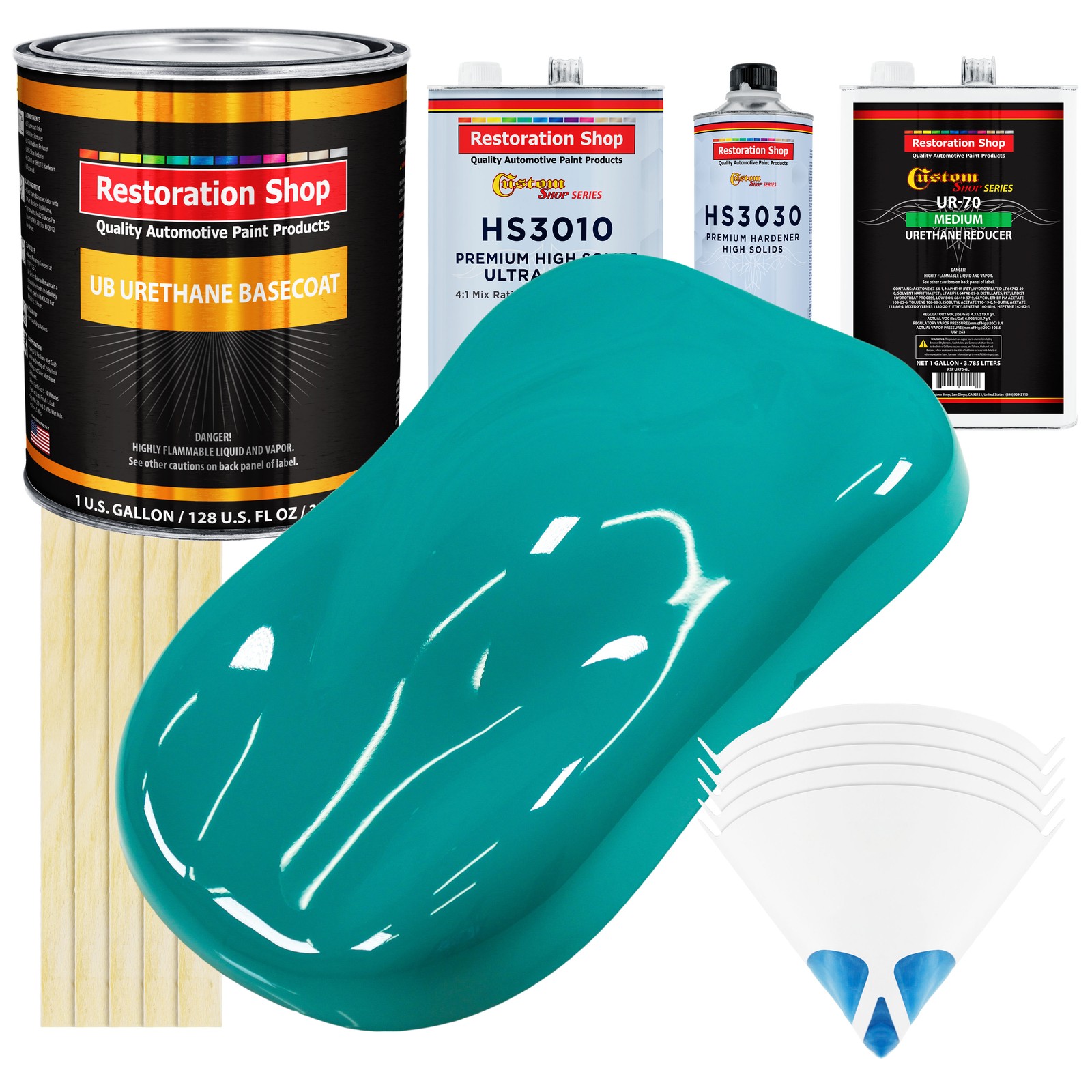 Deep Aqua Premium Gallon Urethane Basecoat Car Paint Kit  