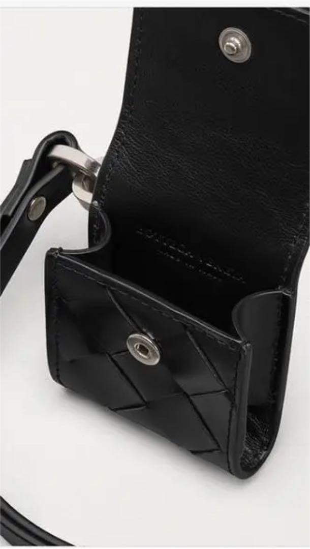 Bottega Veneta Black Intrecciato Leather AirPods Case with