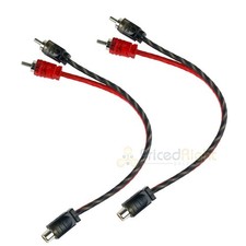 2 RCA1F2M DS18 RCA Splitters 1 Female to 2 Male Y Connector Car Home Audio Cable