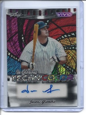 2025 Leaf Vivid Jason Giambi In Glorious Technicolor Prismatic Auto 2/5 Yankees