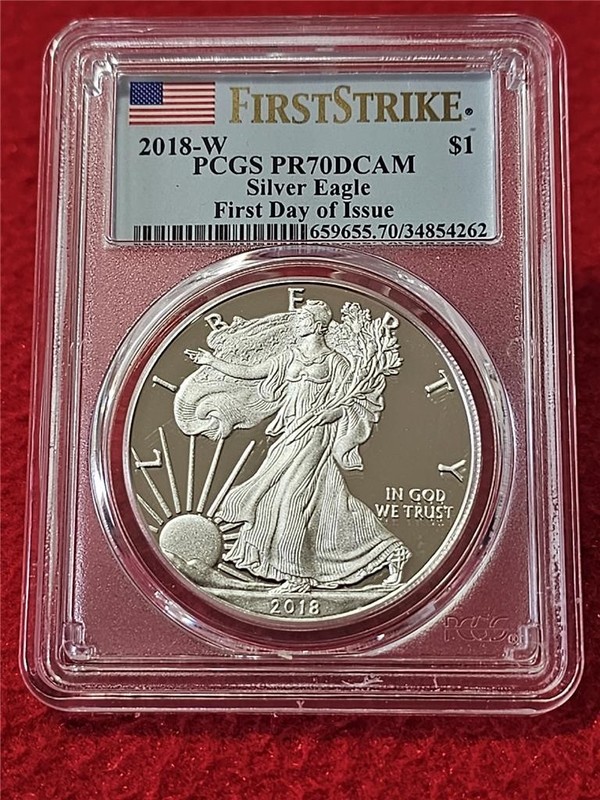 2018-W American Silver Eagle ASE DOLLAR PCGS PR 70DCAM FDI FIRST STRIKE #T2623