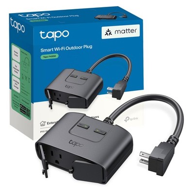 TP-Link Tapo Matter Outdoor Smart Plug, 2 Individual Outlets, IP65 Weather Re...