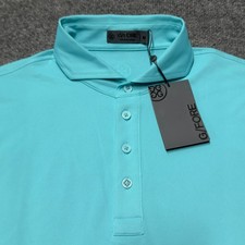 NEW G/FORE Pique Golf Polo Shirt Turquoise Blue Men Medium Short Sleeve gfore