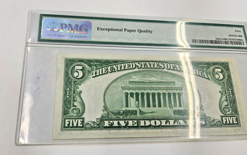 1934 $5 Dollar Federal Reserve Small Note Cleveland FR#1955-D Mule PMG 40 EPQ - Picture 4 of 5
