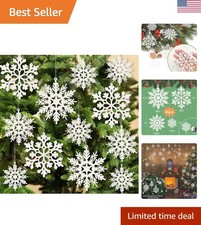 36pcs Snowflakes-Christmas Tree Decorations, Snowflake Ornaments for Tree, Pl...