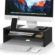 Wooden Monitor Stand with Storage Holder