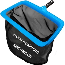 Pool Skimmer Net with Self-Repair Fine Nylon Mesh Bag, Pool Leaf Rake for Abo...