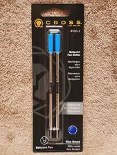 Cross Ballpoint Pen Refill - Blue Broad - Dual Pack #8100-2