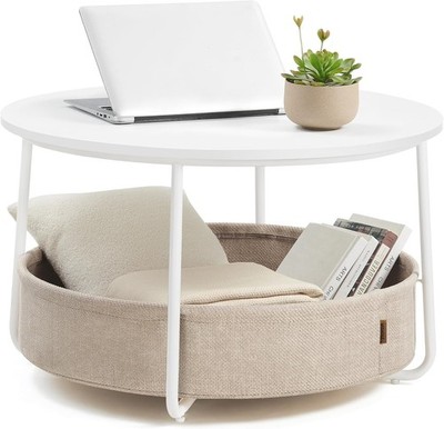 LILEA Collection Coffee Table W/ Storage Round Center Table Living Room