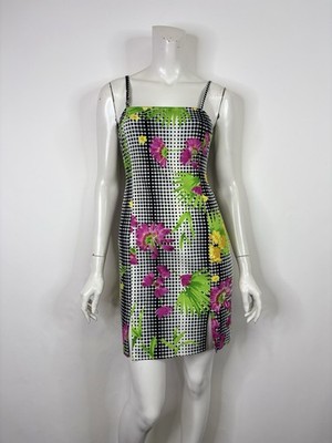Vtg Versace Jeans Couture Floral Print Dress S 40