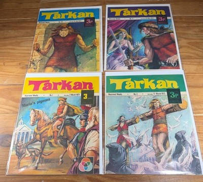 TARKAN 4 BOOK LOT #1 #3 #13 #20  ALL FINE OR BETTER #1 HAS 1'' SPLIT TOP SP-INE
