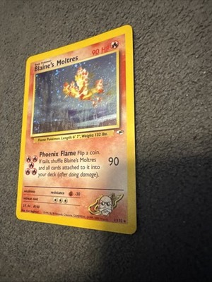 Blaine's Moltres Holo Rare Gym Heroes 001/132 Legendary Birds Gym