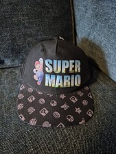 Nintendo Super Mario Bros Youth One Size Snapback Hat Cap Black NWT