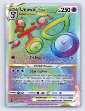 UNOWN VSTAR 199/195 RAINBOW RARE SILVER TEMPEST POKEMON Holo NM on eBay
