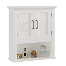 ChooChoo MC2301 Wood Medicine Cabinet Wall Mounted White Over Toilet