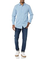 Amazon Essentials Herren Stretch-Popeline Hemd Slim Fit Vichy-Muster