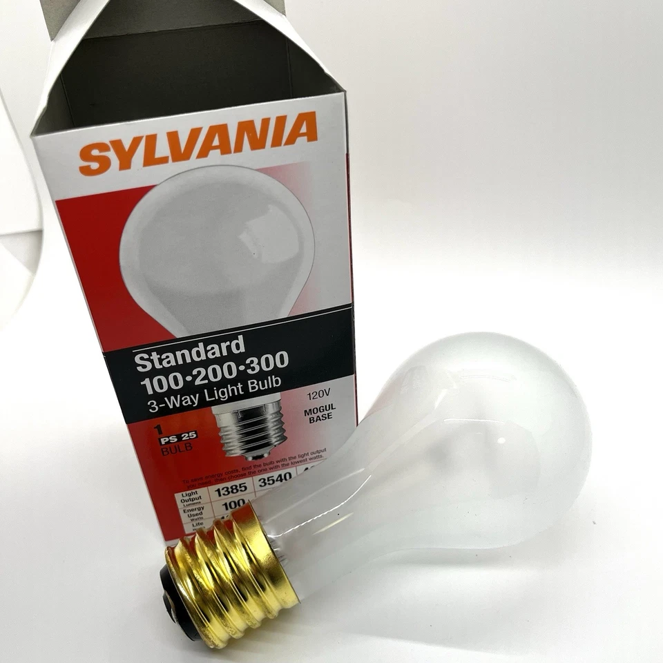 Single Sylvania PS25 3Way 100/200/300 Watt Light Bulb Mogul Base Replacement - Image 4 of 4