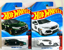 Lot of 2 - Hot Wheels - 2018 Honda Civic Type R - Nightspeed - 2 Colors