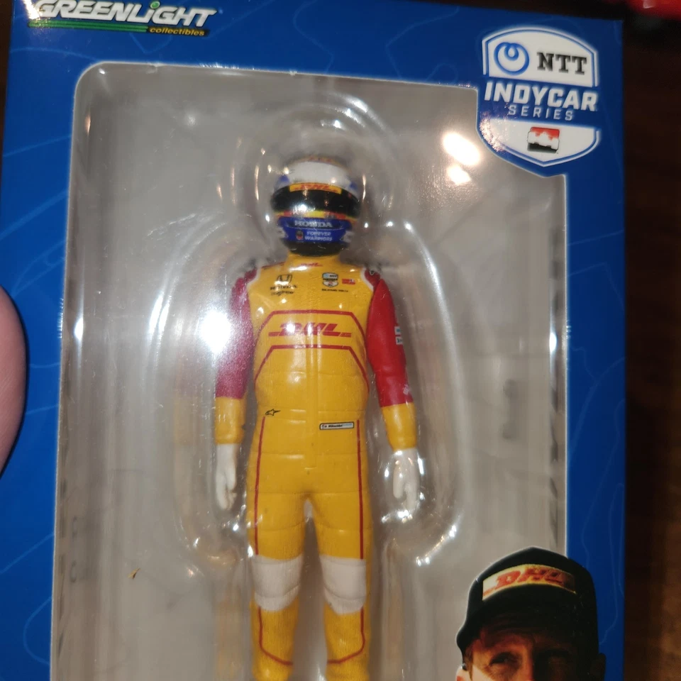 NEW NTT INDYCAR SERIES #28 ROMAIN GROSJEAN DRIVER FIGURE 1/18 BY GREENLIGHT  - Image 2 of 4