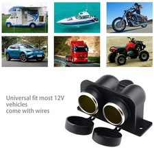 Waterproof Power Dual Socket Car Motorcycle Cigarette Lighter Plug 12V Outlet