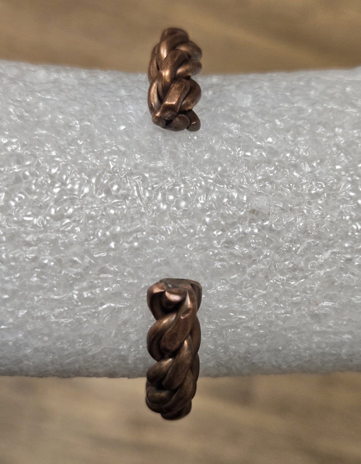 Vintage Twisted Braided Copper  Bracelet - image 3