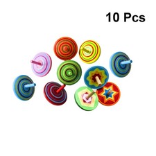 10 Pcs Wooden Tops Painted Peg-top Educational Craft Gift Toys for Children
