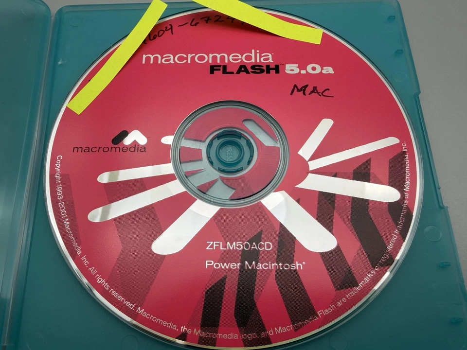 Vintage 2001 Macromedia Flash 5.0a Software CD-ROM Power Macintosh Mac - Image 3 of 4